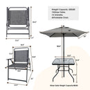 Outdoor Patio Dining Set For 4 People, Metal Patio Furniture Table And Chair Set With Umbrella - Black by HouseOfZazla