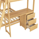 Bunk Bed With Built In Desk And 3 Drawers