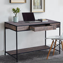 43.3" W x 21.6"D x 29.3" H Computer Desk with One Drawer, Walnut & Black