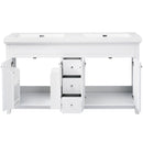 Bathroom Vanity With Double Sinks, 3 Drawers & 4 Doors - White by HouseOfZazla