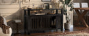 U_Styled 55.1'' Pine Wood Buffet Cabinet with 3-Door Storage
