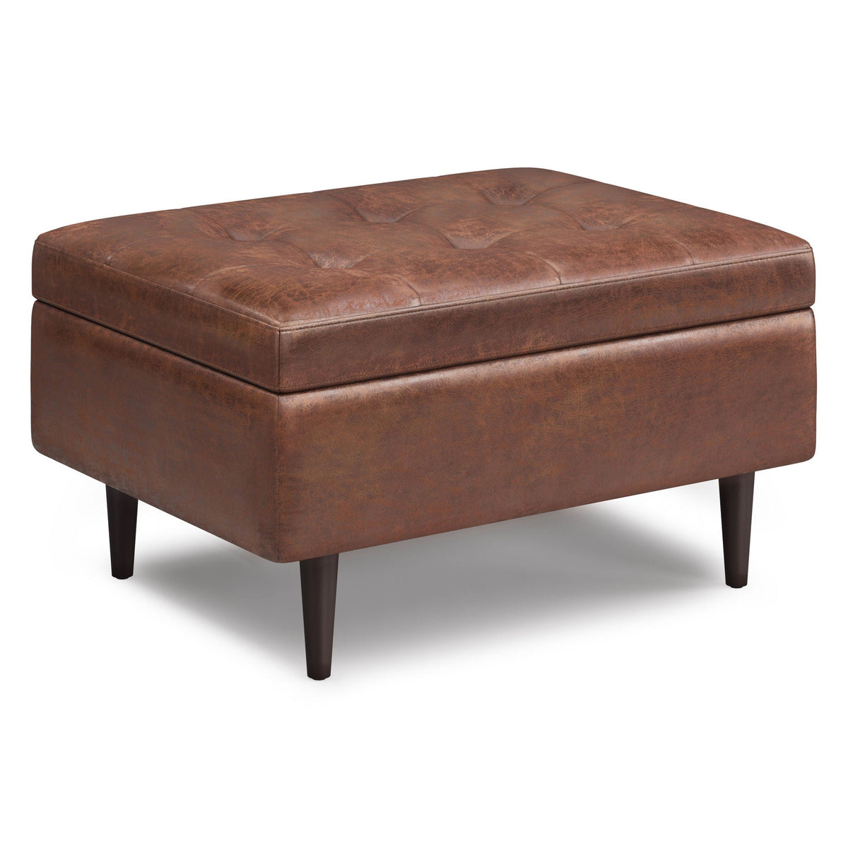 Shay - Large Square Coffee Table Storage Ottoman Mid-Century Style, photo 10 of 40