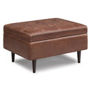 Shay - Large Square Coffee Table Storage Ottoman Mid-Century Style by Unique Piece Furniture