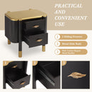 Contemporary 2 Drawers Nightstand with Curved Profile Design