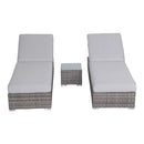 3 Piece Chaise Lounge Set With Adjustable Reclining - Gray Mix by Unique Piece Furniture