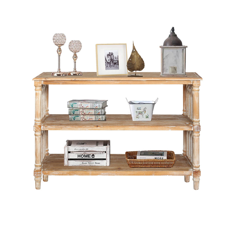 Rustic 3-Tier Console Table with Gothic-Inspired Details, photo 3 of 10