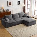 L Shaped Sectional Sofa, Full Compression 3 Seater Cloud Couch With Chaise by HouseOfZazla