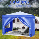 10'X10' Folding Canopy With 4 Removable Sidewalls Outdoor Event Shelter UPF 50+ Gazebo Portable Tents For Parties Beach Camping Wedding Ez Pop Up Canopy 4 Pieces Weight Bag + Carry Bag by HouseOfZazla