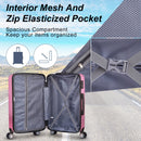 3 Piece Luggage with TSA Lock ABS, Durable Luggage Set, Lightweight Suitcase with Hooks, Spinner Wheels Cross Stripe Luggage Sets 20in/24in/28in