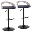 Grotto - Contemporary Adjustable Barstool With Swivel With Rounded T Footrest Elegant Design (Set of 2) by HouseOfZazla