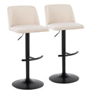 Toriano - Contemporary Adjustable Bar Stool With Rounded T Footrest (Set of 2) by HouseOfZazla