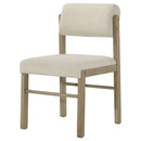 Kehoe Upholstered Dining Side Chair Cream and Natural Oak (Set of 2)