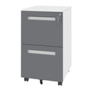 2-Drawer Mobile File Cabinet With Lock,On 360° Wheels, Holds A4/Letter/Legal Files - White by HouseOfZazla