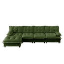 138" L Shaped Modern Sofa Modular Sectional Cloud Couch with Ottoman