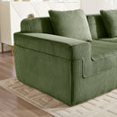 Armless Sofa with Pillow - Green Corduroy