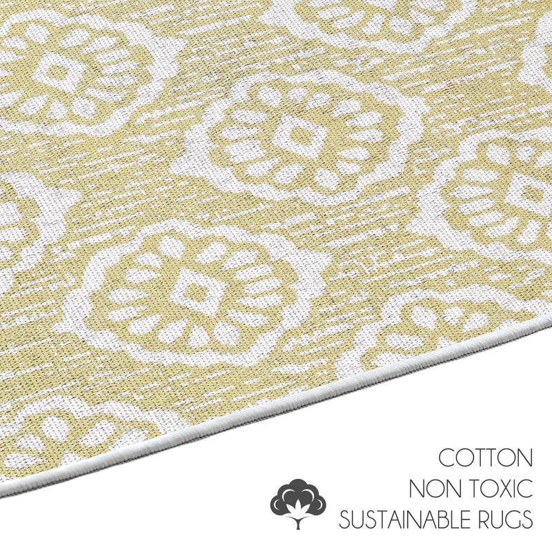 Sussexhome Flower Collection 2 x 3 Foot Heavy Duty Low Pile  Landing Rug Runner