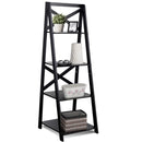 4-tier Leaning Free Standing Ladder Shelf Bookcase-White by LJGDeals