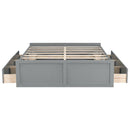 Queen Size Platform Bed Frame With 6 Drawers - Gray by Unique Piece Furniture