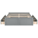 Queen Size Platform Bed Frame With 6 Drawers - Gray by HouseOfZazla