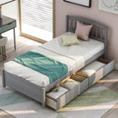 Platform Storage Bed Wood Bed Frame With Two Drawers And Headboard by Unique Piece Furniture