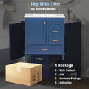 Bathroom Vanity, Modern Bathroom Cabinet With Sink Combo Set, Bathroom Storage Cabinet With A Soft Closing Door And 3 Drawers, Solid Wood Frame by HouseOfZazla