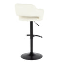 Margarite - Contemporary Adjustable Barstool With Swivel With Rounded T Footrest (Set of 2) by HouseOfZazla