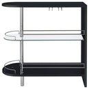 Karinna - 2 Tier Home Bar Table With Shelf - Silver