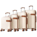 4 Piece Luggage Suitcase Set, Hard Shell Lightweight Expandable Travel Luggage With 4 Packing Cubes