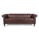 83.66 Inch Width Traditional Square Arm removable cushion 3 seater Sofa