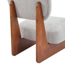 [Set of 2] Modern Lounge Chair with Polyester Upholstery, Sturdy Wood Base With Walnut Finish, Minimalist and Stylish Accent Seating for Living Room, Bedroom, or Office