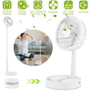 Portable Folding Desk Table Fan Quiet USB Rechargeable Telescopic Standing Floor Fan w/ 4 Speeds Adjustable Height 180¡ Tilting Angle For Office Home