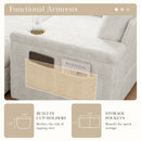 Oversized Chaise Lounge Indoor Rabbit Fur Sofa Bed With Storage Ottoman And Armrests Cup Holders With Deep Seat by Unique Piece Furniture