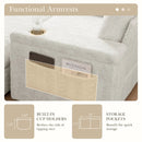 Oversized Chaise Lounge Indoor Rabbit Fur Sofa Bed With Storage Ottoman And Armrests Cup Holders With Deep Seat by Unique Piece Furniture