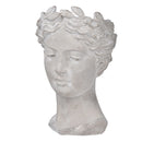Greek Style Cement Head Planter Indoor Outdoor Home, Garden Decor - Gray by HouseOfZazla