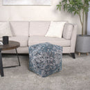 Anita - Square Pouf Ottoman And Floor Cushion - Blue by HouseOfZazla