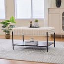 Upholstered Ottoman Coffee Table Foot Rest With Open Storage by HouseOfZazla