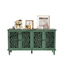 60' Antique Buffet Cabinet with Floral Carvings