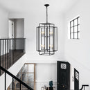 18' Modern 8-Light Black & Chrome Geometric Pendant Chandelier