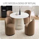 360 Degree Swivel Armless Dining Barrel Chair by Unique Piece Furniture