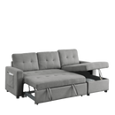 78.5" Sleeper Sofa Bed Reversible Sectional Couch with Storage Chaise and Side storage bag for Small Space Living Room Furniture Set