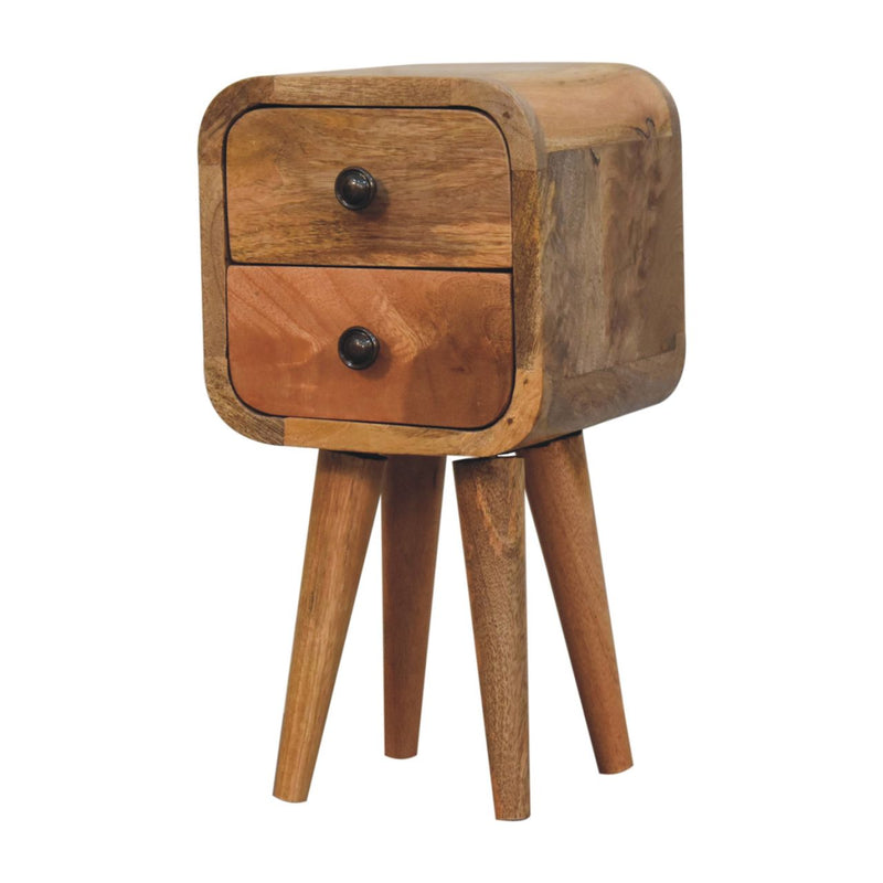 Solid Wood Extra Mini Curved Oak Bedside Table, photo 4 of 10