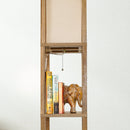 Pinnacle - Shelf Floor Lamp For Bedroom / Living Room, Long Shade - Natural Wood / White by HouseOfZazla