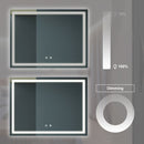 48X36 inch Bathroom Led Classy Vanity Mirror with High Lumen,Dimmable Touch,Wall Switch Control, Anti-Fog, CRI 90 Adjustable 3000K-4500K-6000K, IP54 Waterproof Energy saving