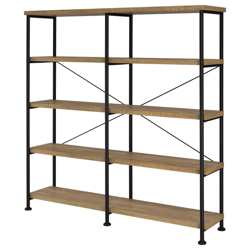 Analiese 63-inch 4-shelf Double Bookshelf Mango, photo 6 of 7
