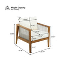 Outdoor Club Chair (Set of 1) - Acacia Wood Frame with Rope Back by HouseOfZazla