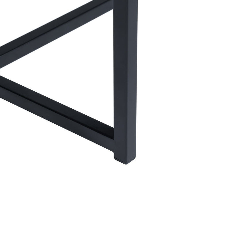 47.2" W x 25.6"D x 17.7" H Modern Industrial Style Rectangular Wood Grain Top Coffee Table with Metal Frame - Walnut & Black