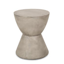 Outdoor Lightweight Concrete Side Table, Light Gray by HouseOfZazla