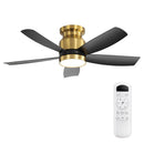 Flush Mount Ceiling Fan With LED Light 22W And Remote Control Blades / Body, DC Motor