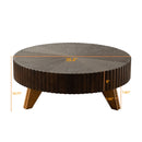 Round Retro Coffee With Solid Wood Legs by Unique Piece Furniture