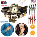 Vintage Women\'s Watch Bohemian Handmade Leather Watch Quartz Wrist Watch Fashion